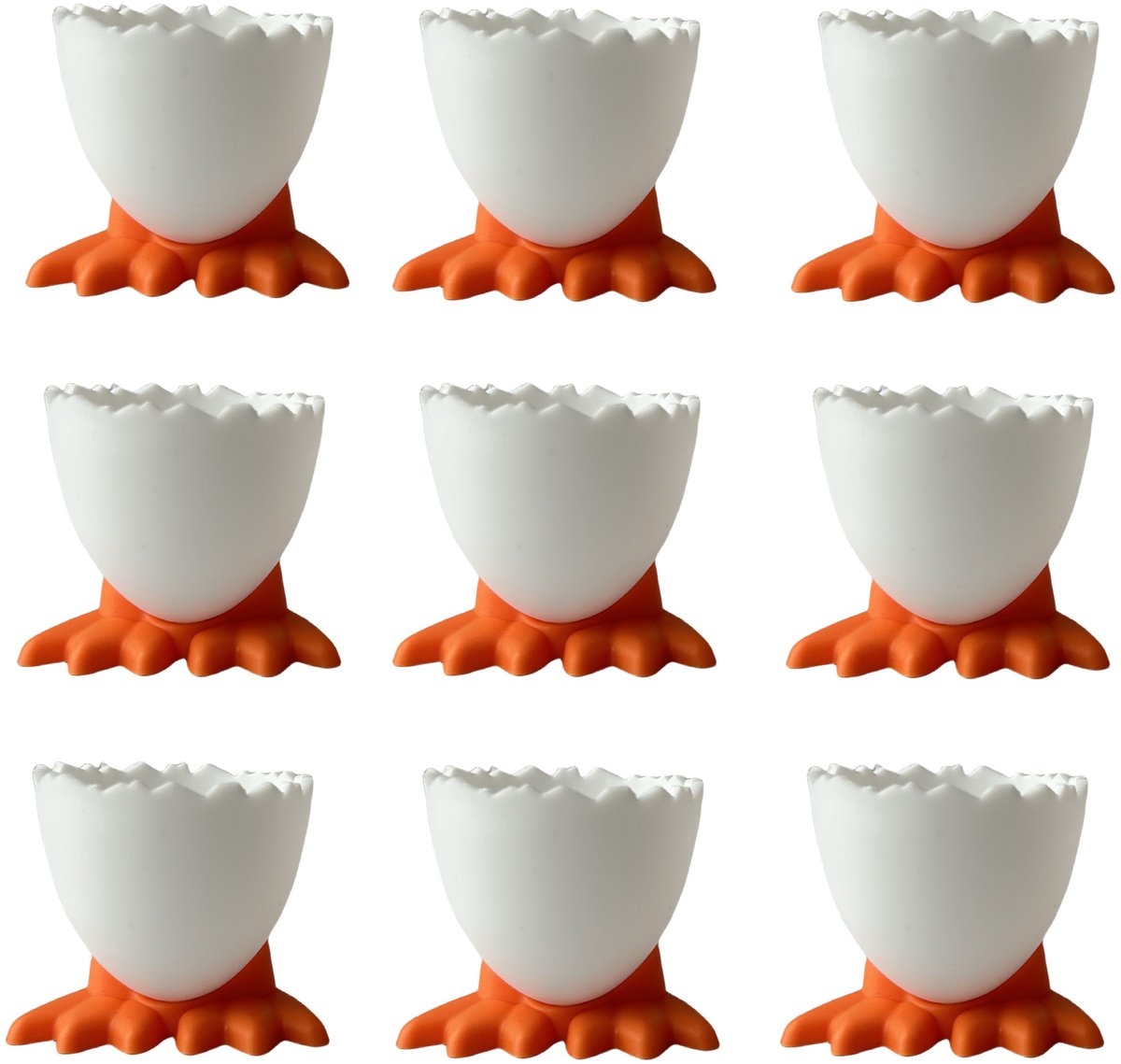 Egg Cups - 9 pieces - Egg Holder - Egg Rack - PP - Egg Cups - Table/Kitchen Items - Egg Storage - White - Image 1