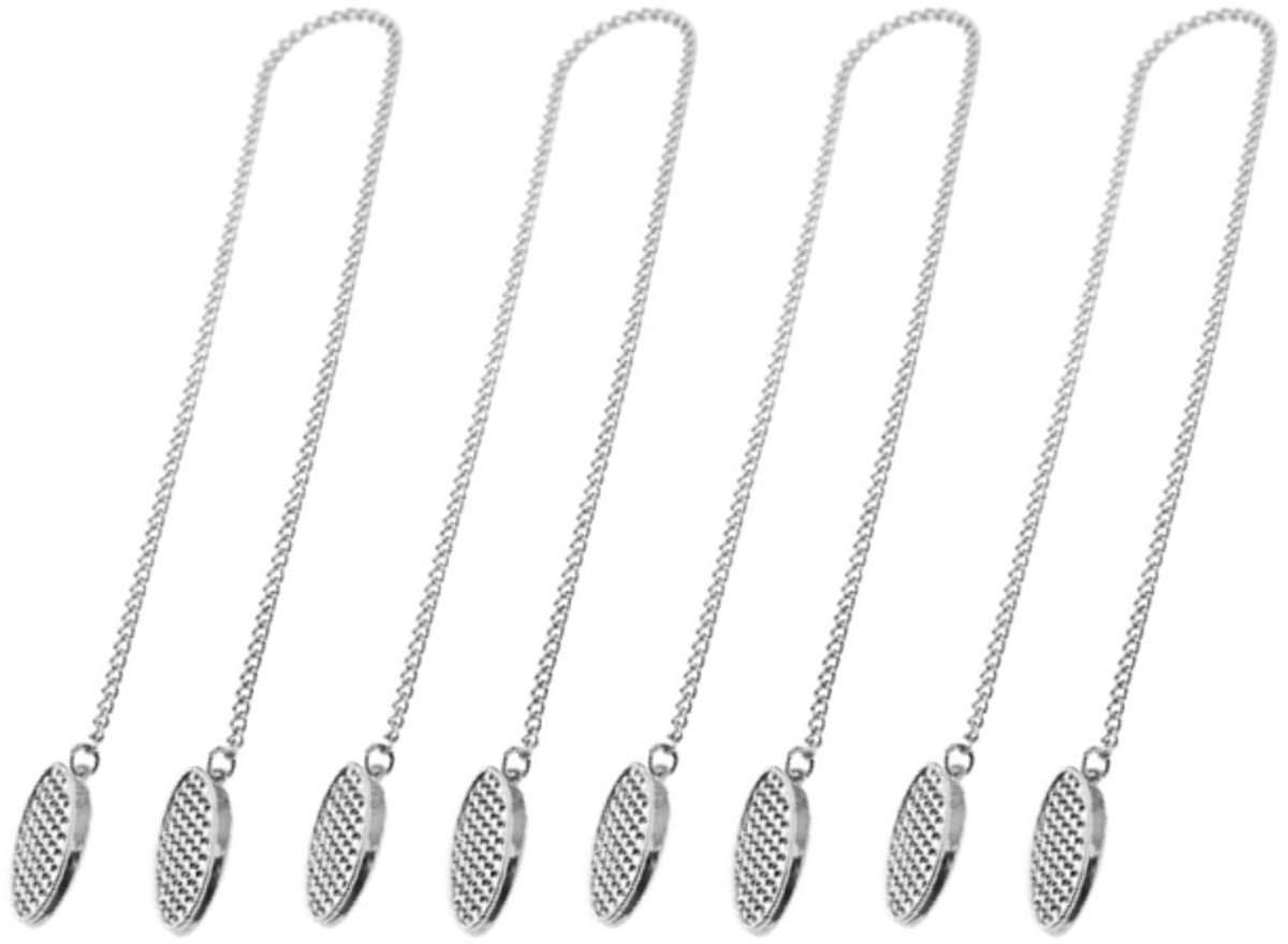 pieces - napkin chain - napkin clips - napkin clips with chain - napkin chain - napkin clips - bib holder adult - napkin clips with cord - 50cm - silver - Metal - Image 1