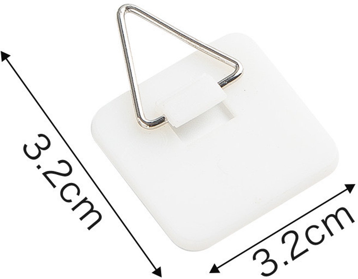 Self-adhesive hooks - 16 pieces - 2 kg Load capacity - Adhesive hooks - Wall picture hangers - Picture hangers - Picture hanging hooks - For displaying decorative pictures and wall art - White - Image 5