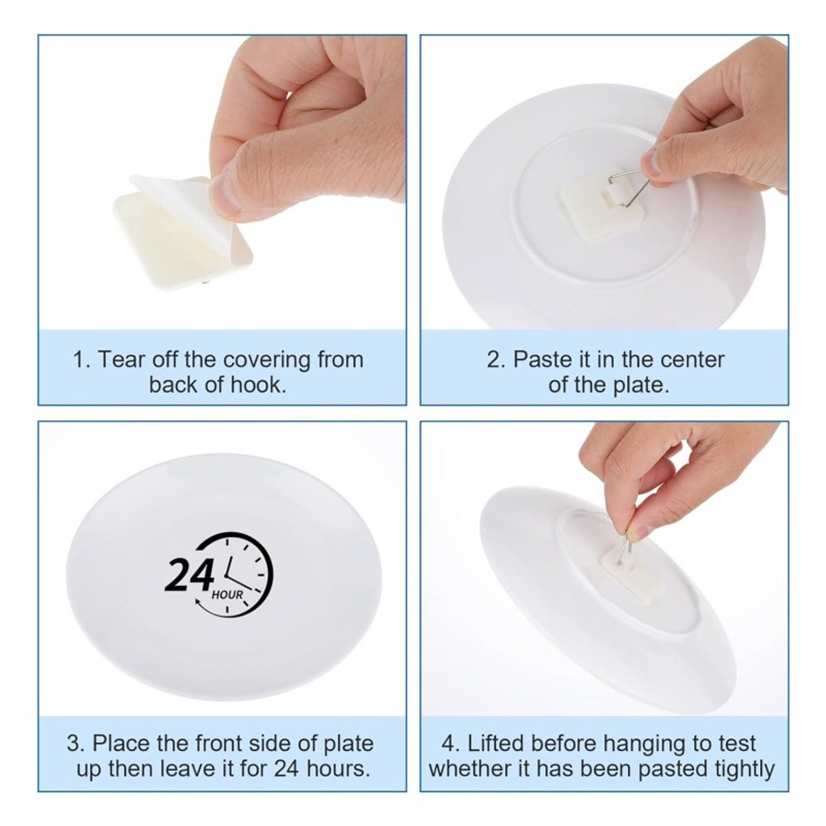 Self-adhesive hooks - Set of 45 - 3 sizes - 5 kg Load capacity - Adhesive hooks - Wall picture hangers - Picture hangers - Picture hanging hooks - For displaying decorative pictures and wall art - White - Image 3