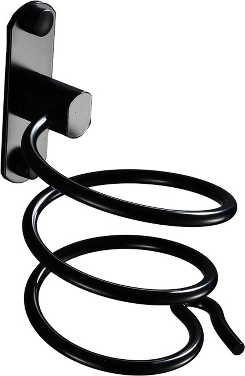 Hairdryer holder - Hairdryer holder - Hairdryer holder - Black - Aluminum - Wall mount - Universal - 120*95*95mm - Image 1