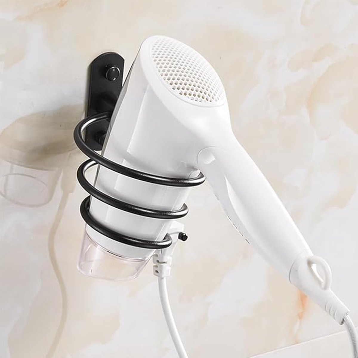 Hairdryer holder - Hairdryer holder - Hairdryer holder - Black - Aluminum - Wall mount - Universal - 120*95*95mm - Image 3