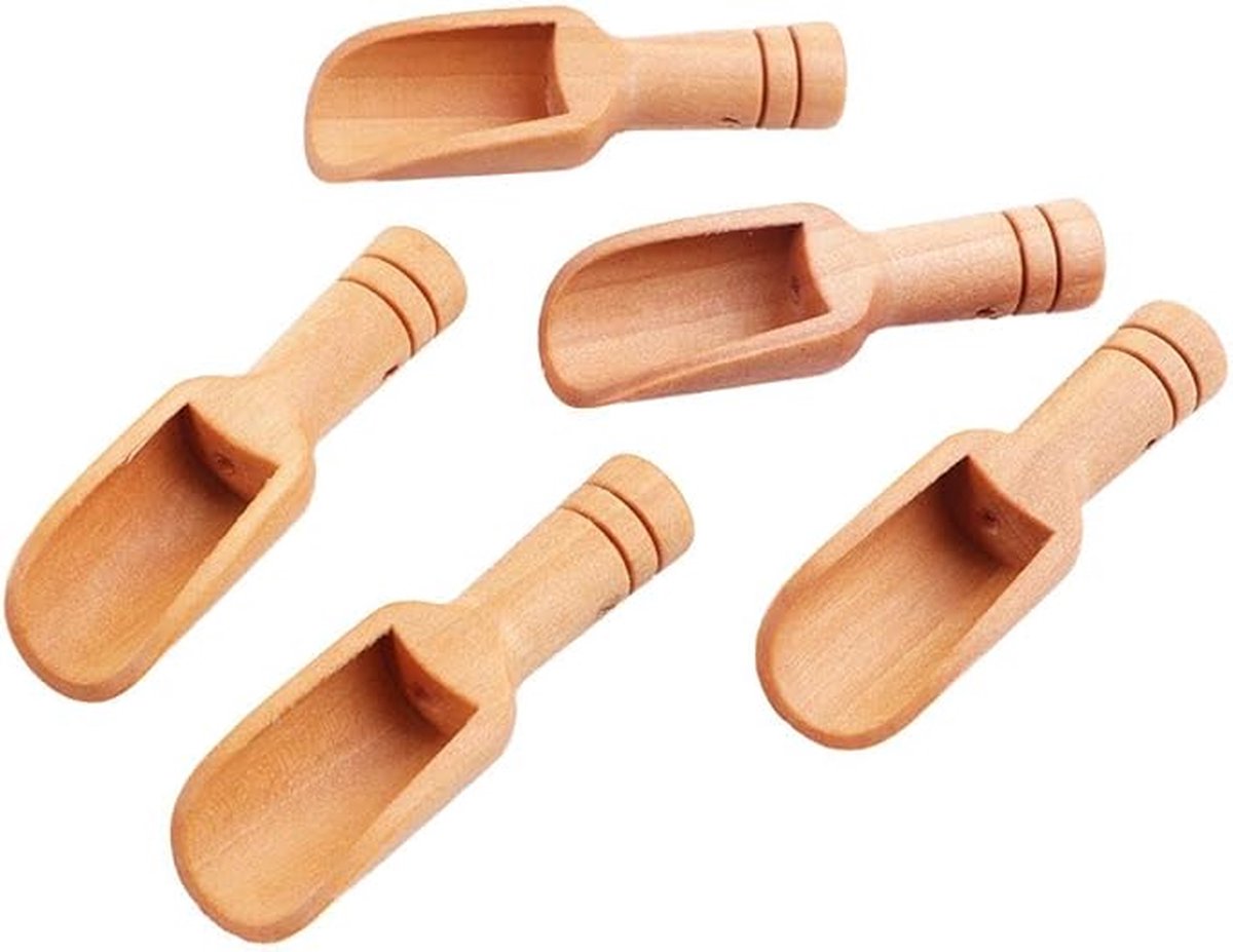 10 Pieces - Mini Wooden Spoons - Sustainable Kitchen Accessory - Wooden Scoops - Measuring Spoon - Spoons for Herbs and Tea - Spoons for Kitchen, Cooking, Herbs, Coffee, Tea, Sugar, Salt - 7.6*2.3cm - Wood - Image 1