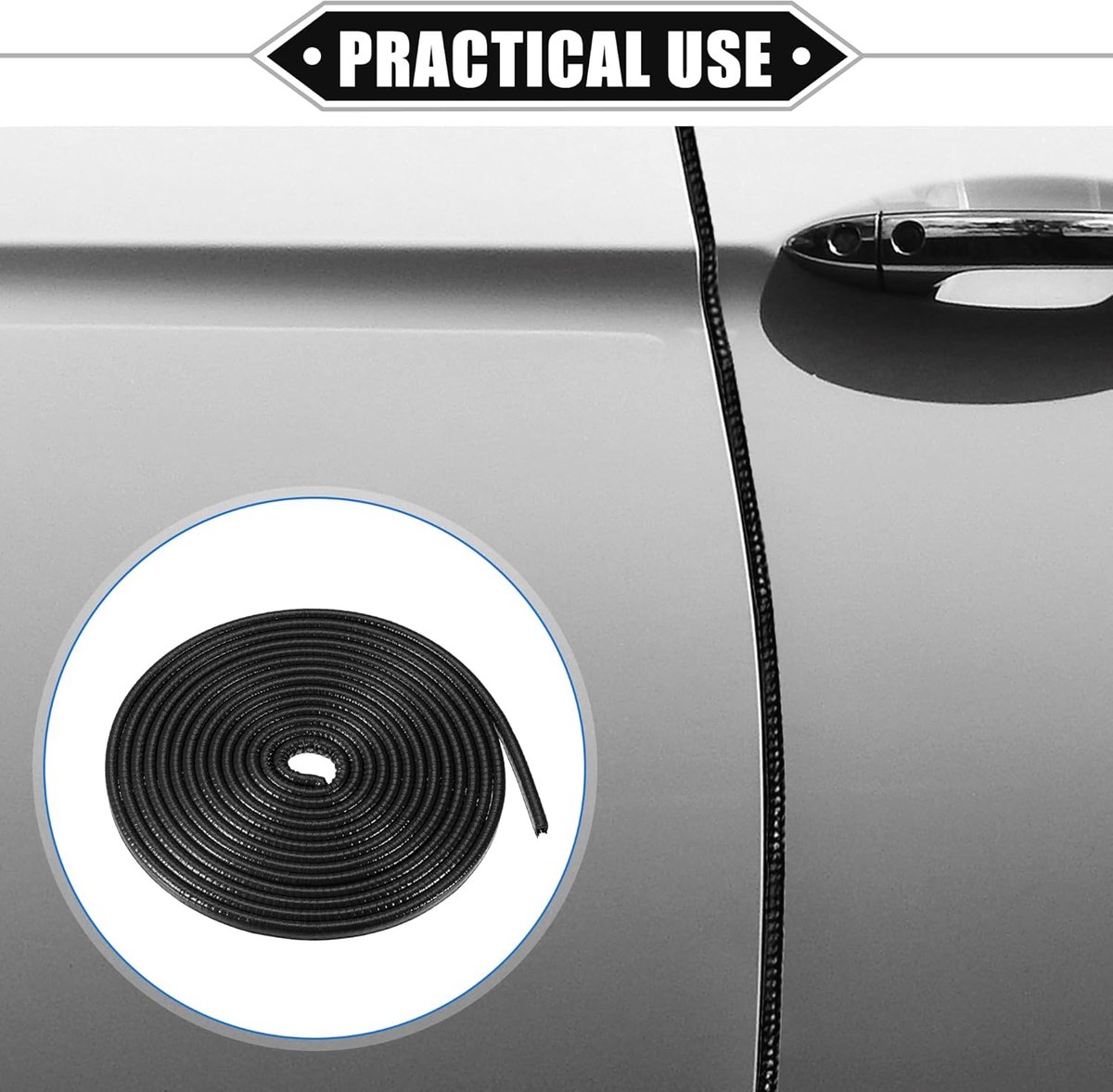 Car Bumper Door Strips Protectors - Bumper Strips for Car - Car Door Protectors - Bumper Strips - Protect your car door from scratches and bumps - black - 5M - rubber seal - Image 4