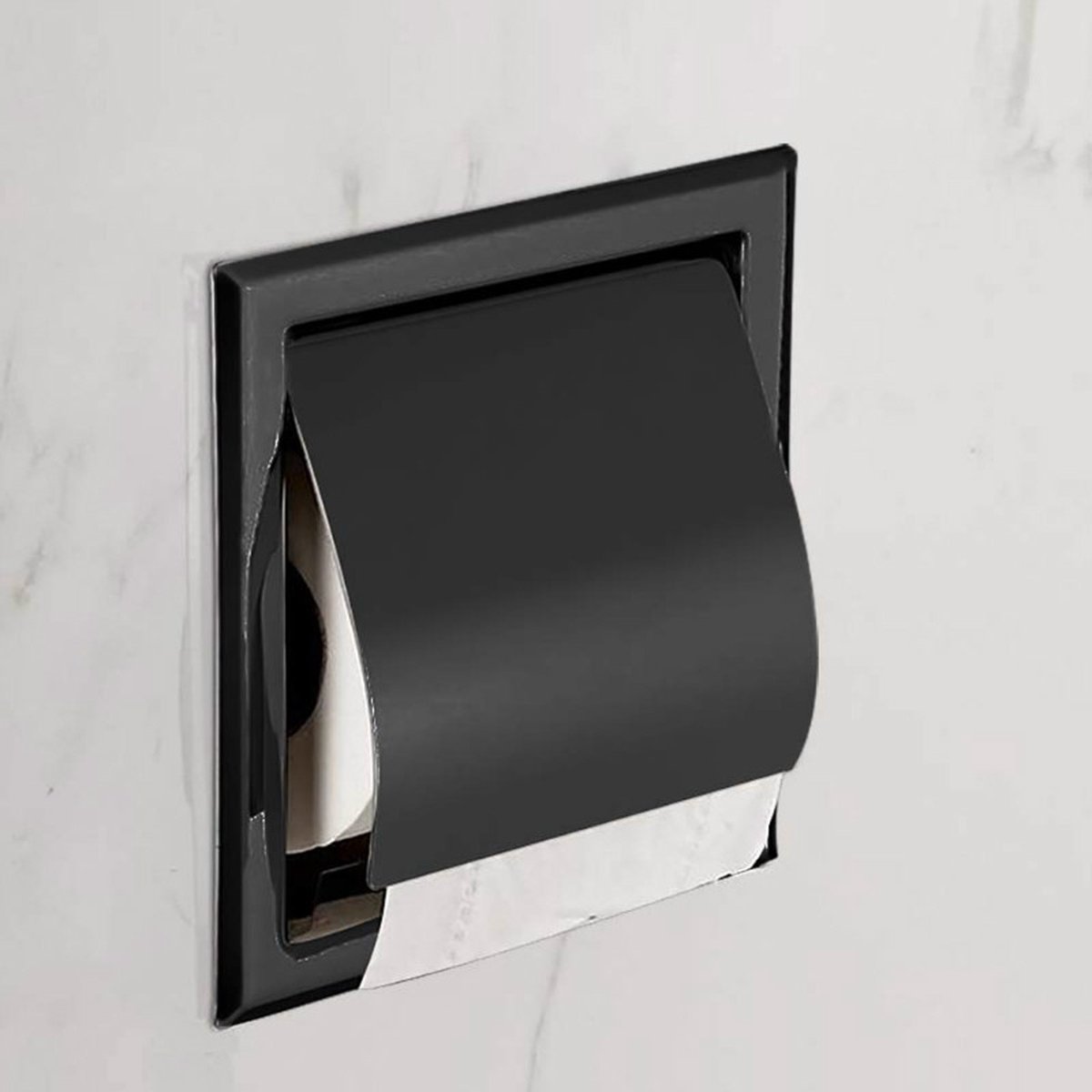 toilet roll holder - Built-in - black toilet roll holder - black toilet roll holder - toilet roll holders - toilet roll holder - stainless steel - for bathroom - toilet roll holder - Image 1