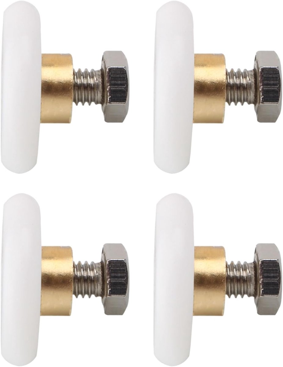 4 pieces - Shower door caster - Shower door wheels - Shower wheels - Sliding door wheels - Shower cabin wheels - diameter 19mm - Replacement parts for bathroom - nylon - Image 1