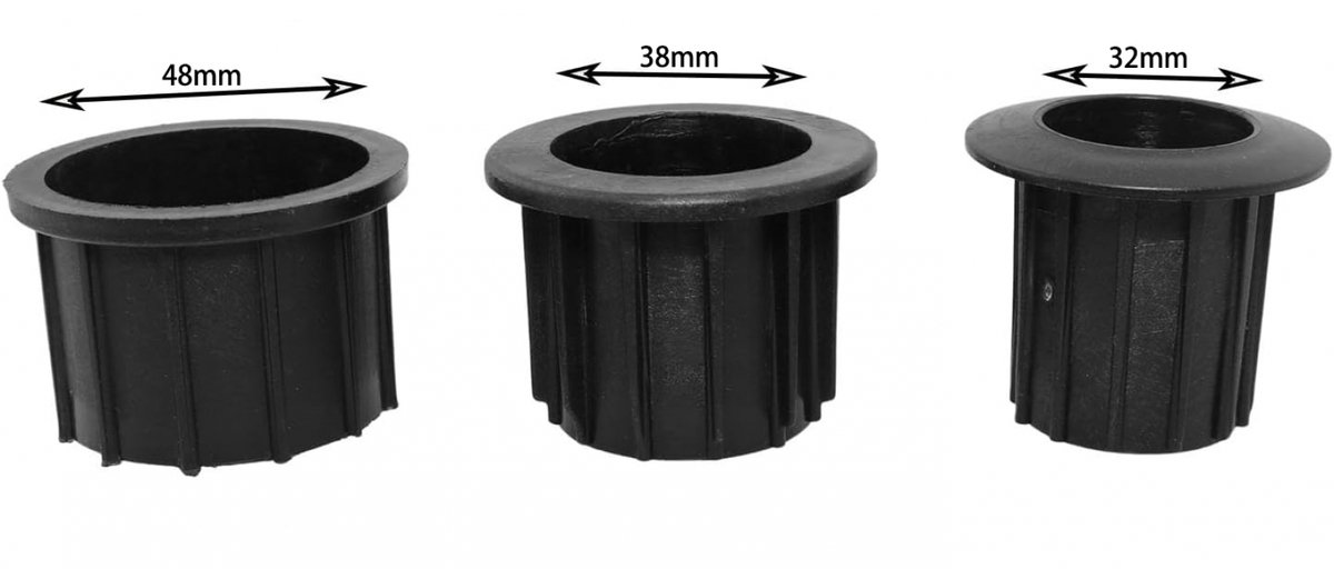 Set of 3 - Parasol base adapter inserts - Reduction rings - 48/38/32 mm center column - Replacement parts for parasol bases - Mounting for outdoor parasol pole - Image 3