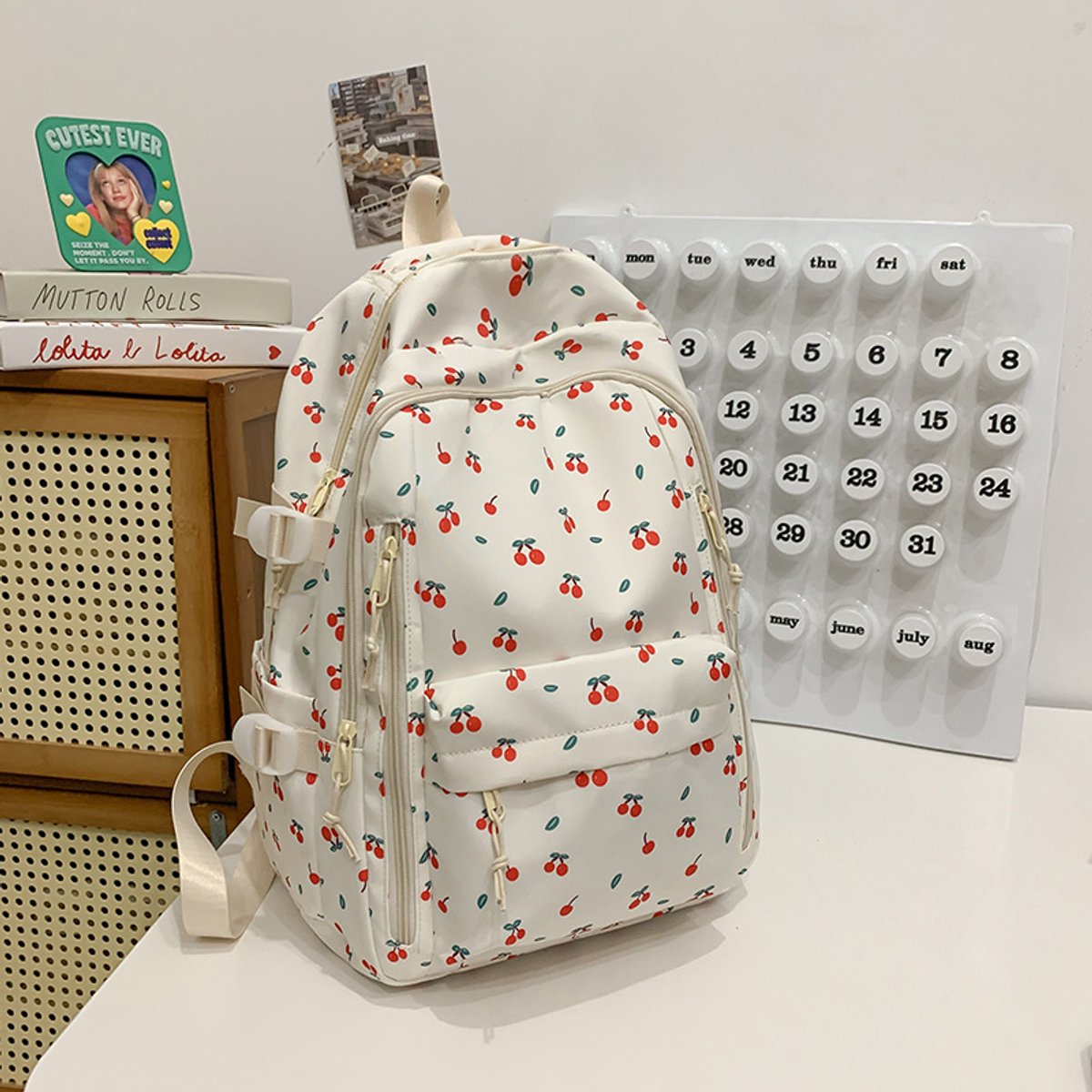 Backpack - School Bag - Backpack - Girl Backpack - School Backpack - School Bag - Tablet Backpack - 20 Liters - Cherry - Image 1