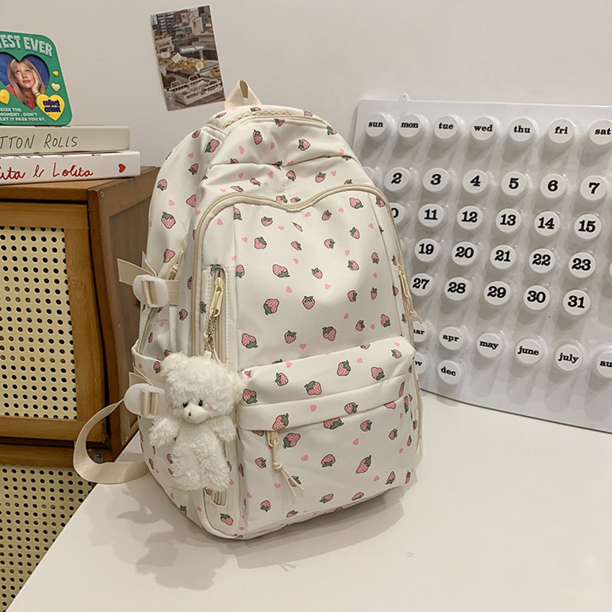 Backpack - School Bag - Backpack - Girl Backpack - School Backpack - School Bag - Tablet Backpack - 20 Liters - Strawberries - Image 1