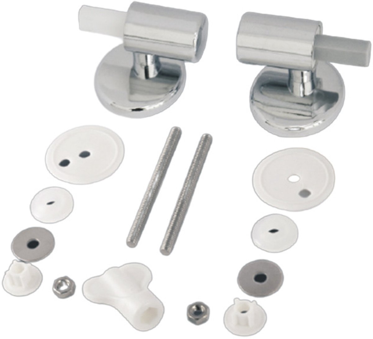 1 Set - Toilet Seat Hinge - Replacement Hinges - Slow-Release Hinge - Toilet Seat Hinges - Toilet Seat Fixing Kit - Zinc Alloy - Silver - For Bathroom Toilet Lid, Appliance Lid - Image 3