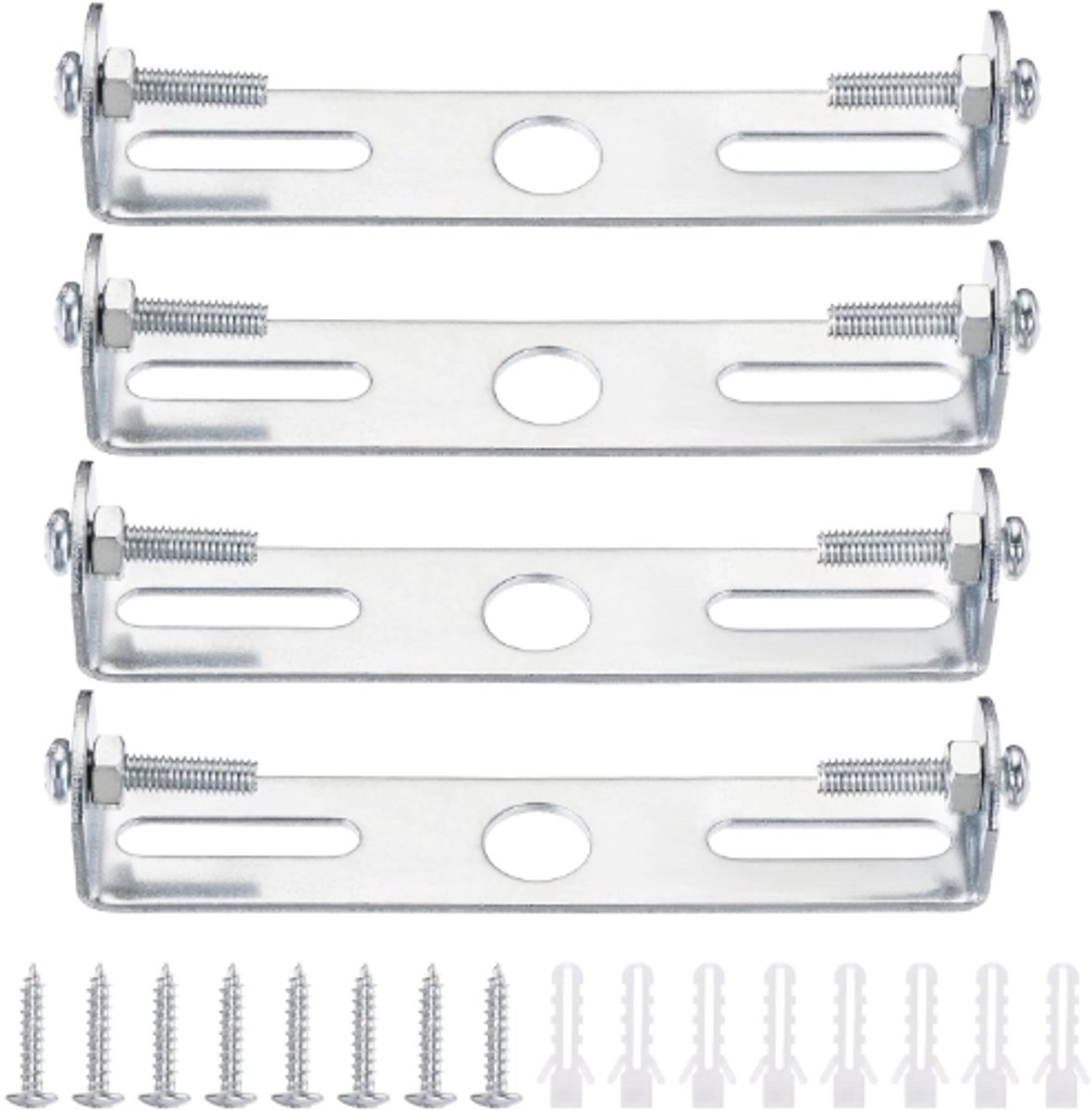 4 pieces - 90mm - Ceiling plate - Bracket - Lighting bracket - Ceiling holder - Hanging lamp bracket - for wall or ceiling - Lamp mounting brackets - with screws - iron - silver - Image 1