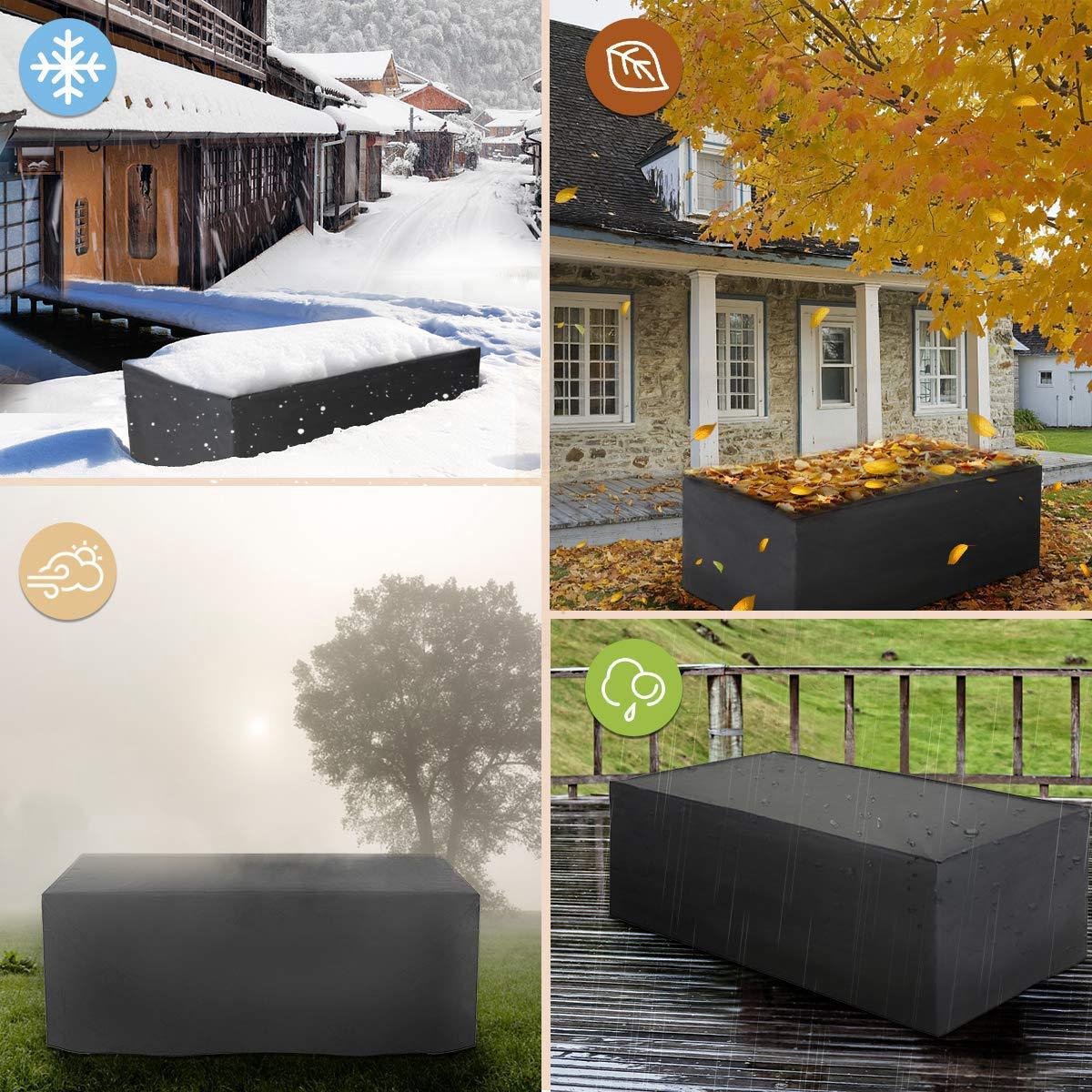 Garden furniture cover - waterproof - durable - 210D Oxford cloth - 240*140*90cm - black - outdoor - Protective cover for garden table and chair - Dustproof and waterproof - Image 4