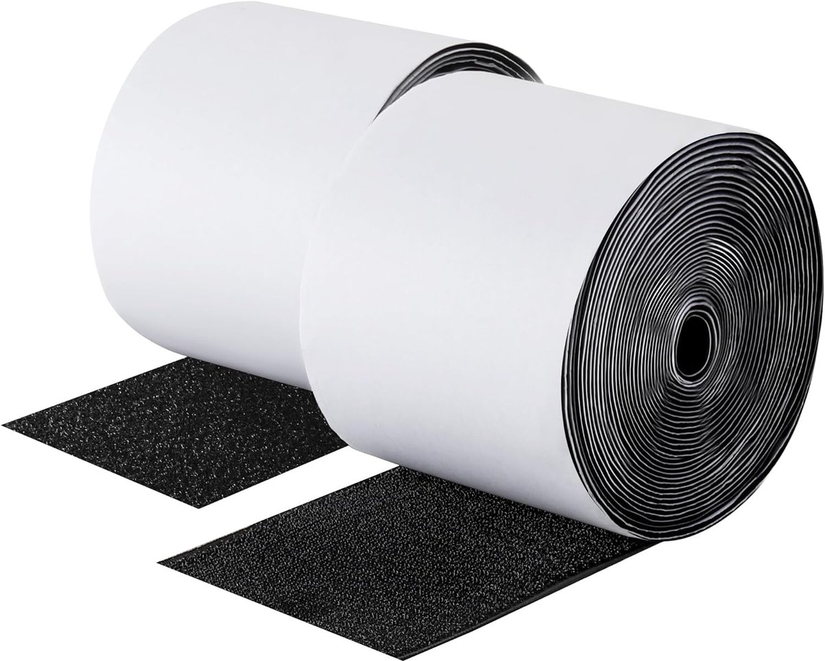 Self-adhesive hook and loop tape 5 meters - hook and loop tape - Black - Strong double-sided self-adhesive tapes - Black - 5m*10cm - Grip tape - Hook and loop tape - Image 1