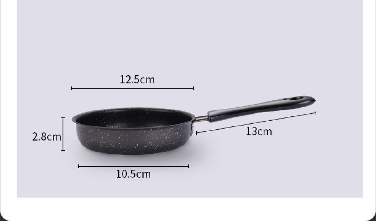 Frying pan - Ø 12cm - Skillet - iron - black - even conduction - Non-stick - Ergonomic handle - for various heat sources - Image 4
