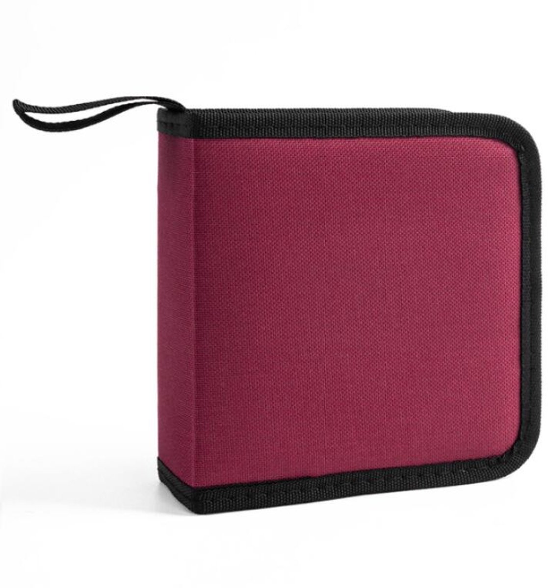 CD Case Storage Folder - DVD Case - Oxford Cloth - With Zipper - CD Bag - CD (Rom)/DVD Storage Case - CD/DVD Case Folder - CD/DVD Storage System - Suitable for 40 CDs or DVDs - 16*15.5*4.8cm - Red - Image 4