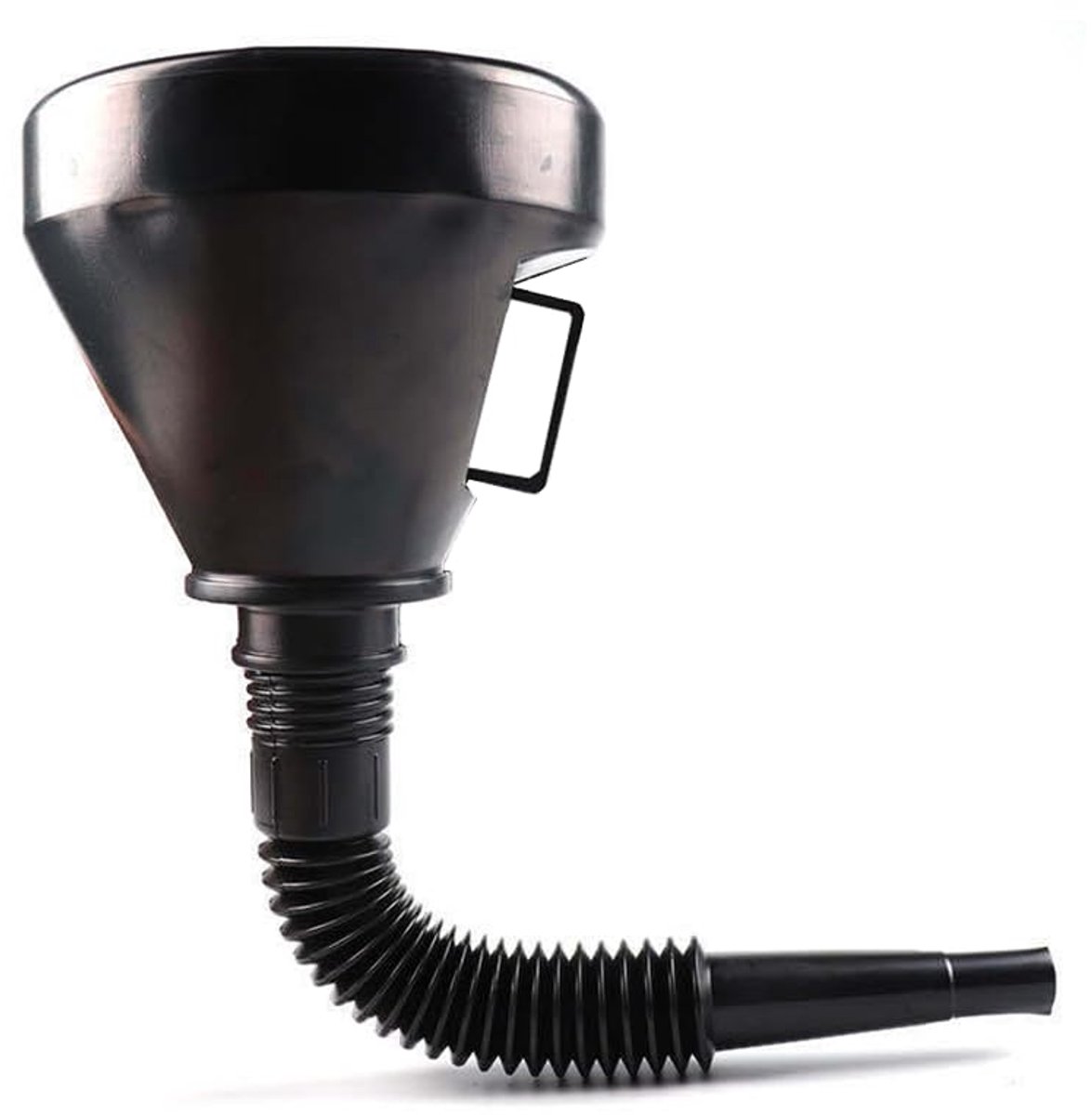 Car oil funnel - With flexible spout and filter - Ø 142 mm - 39 cm - Black - Plastic - Flexible hose - Filling up oil / petrol - Image 2