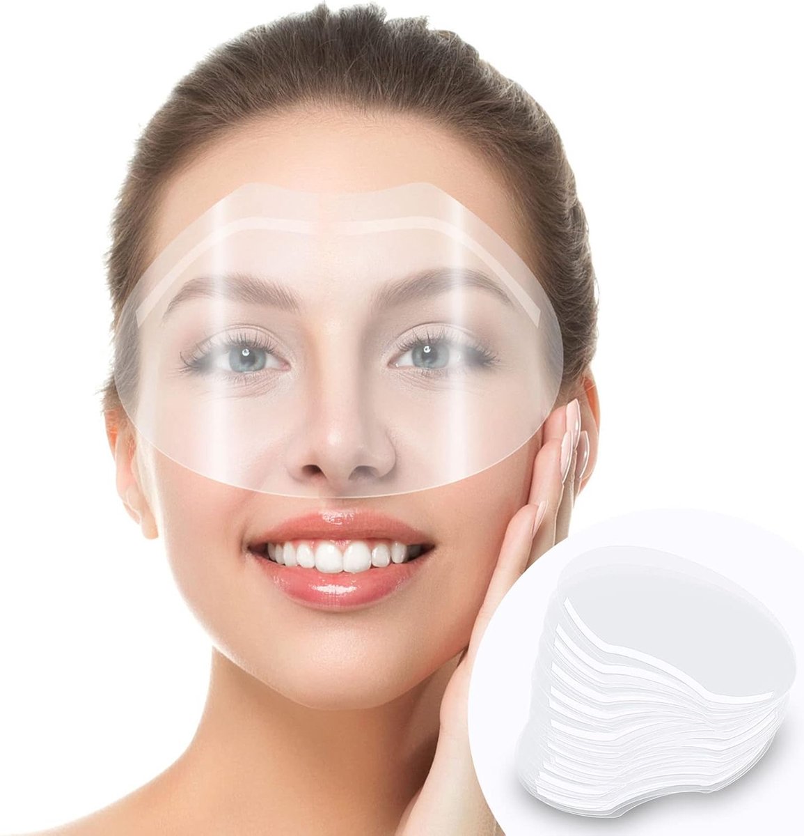 30 pieces - Face shield - Face shield - Splash shield - Face mask - safety mask - Face shield - Transparent - Hair No in eyes - For salon supplies, eyelash extensions - Image 1