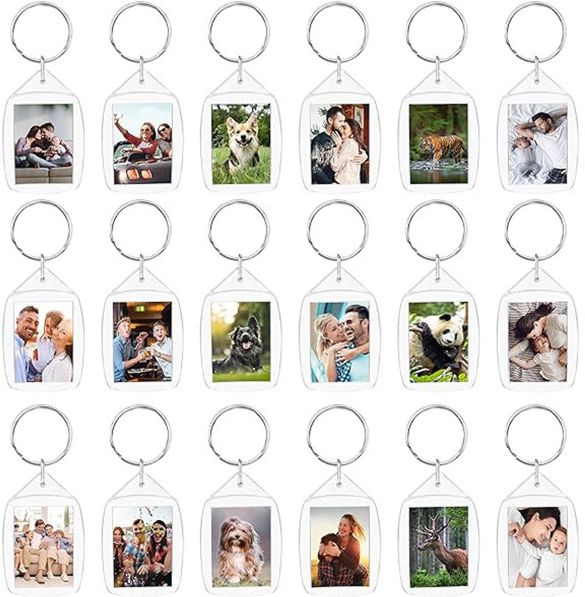 Empty Photo Frame Key Hangers - 37 Pieces - 3.4 x 5.4cm - Transparent Clear Acrylic Key Hangers for Double-Sided Photos - Small Picture Frames for Family, Friends & Hobbies - Image 2