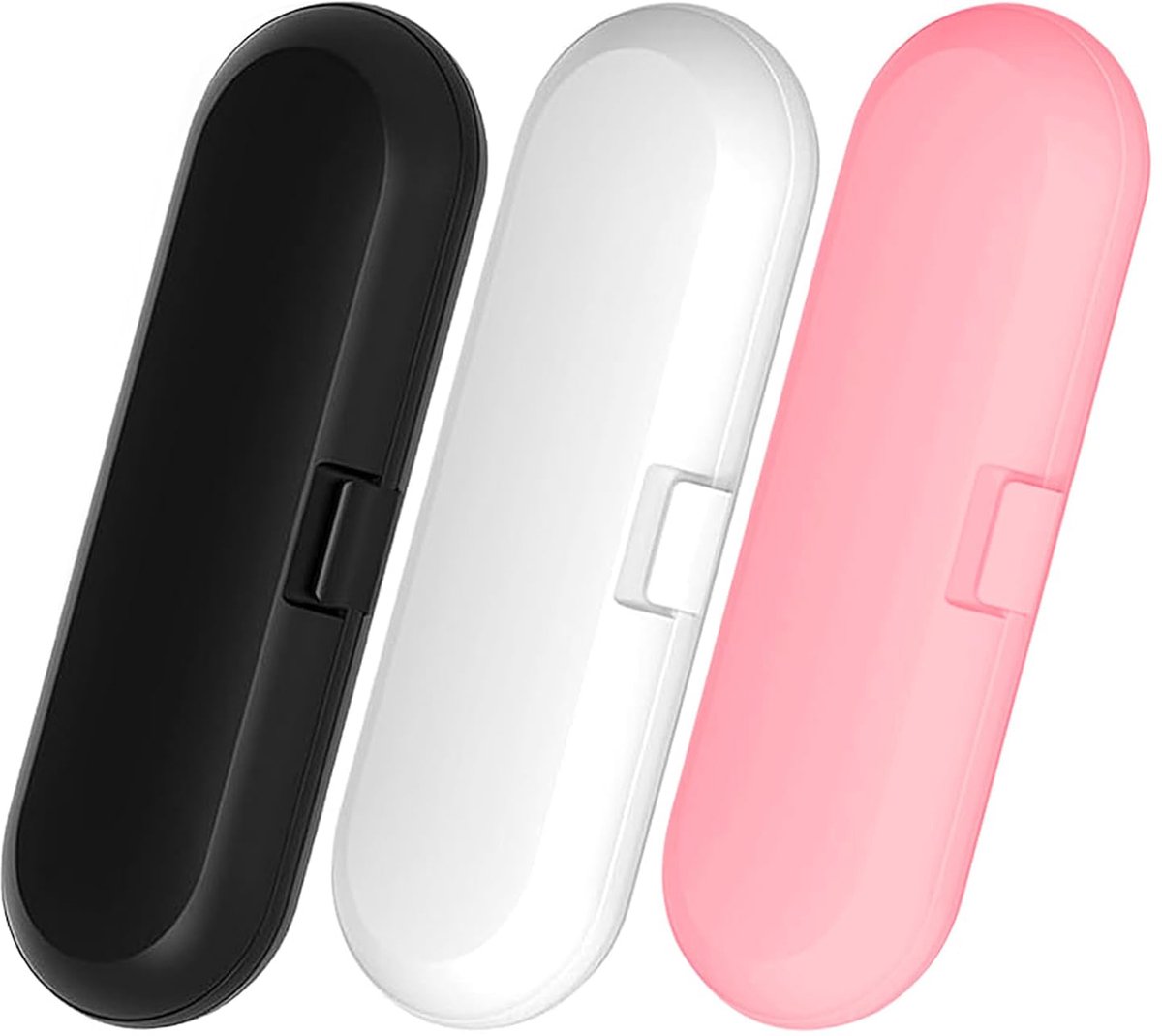 Travel Case Electric Toothbrush - 3 Pieces - Toothbrush Case - Universal - Storage Box - Toothbrush Case - Toothbrush Holder - Storage - Take Along - Pink/White/Black - 22.5*7*4 cm - Image 1
