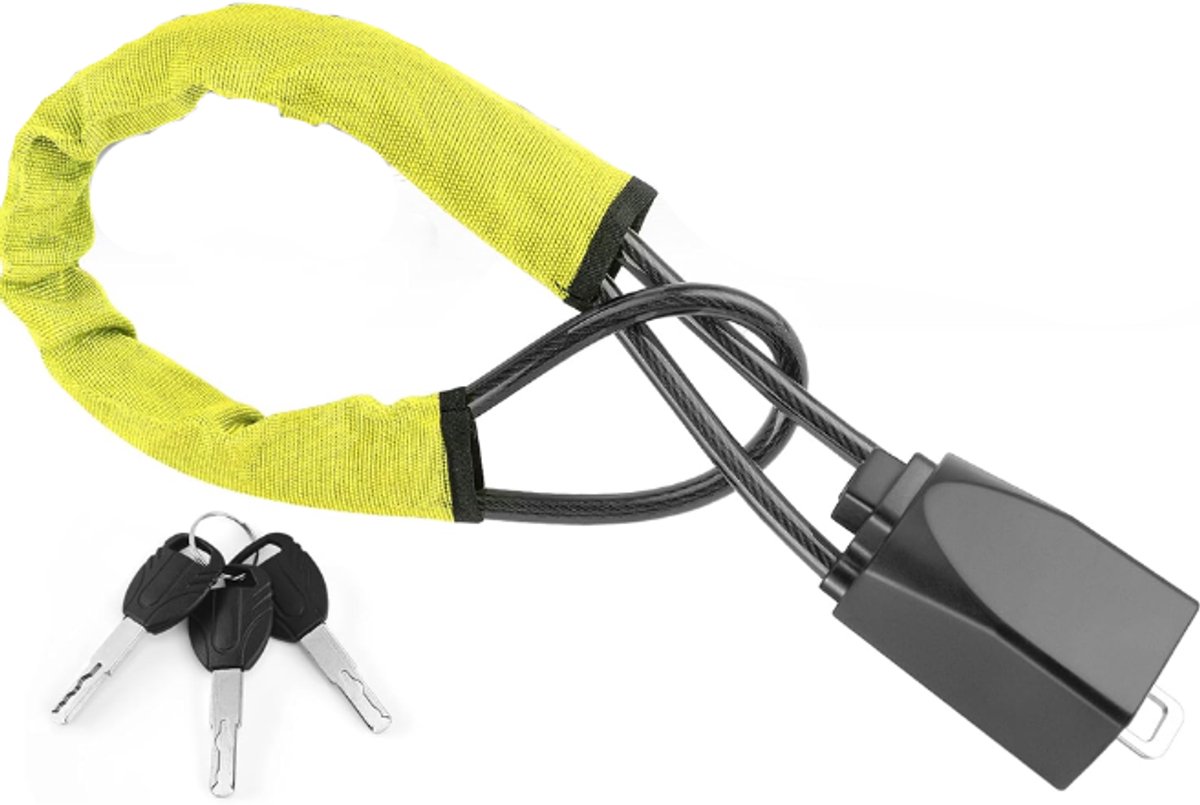 Steering Wheel Lock - Belt Lock - with 3 Keys - Yellow - Universal - Steering Wheel Anti-Theft Device - for Car Security - for Most Vehicles, Trucks, SUVs, Vans - Image 1