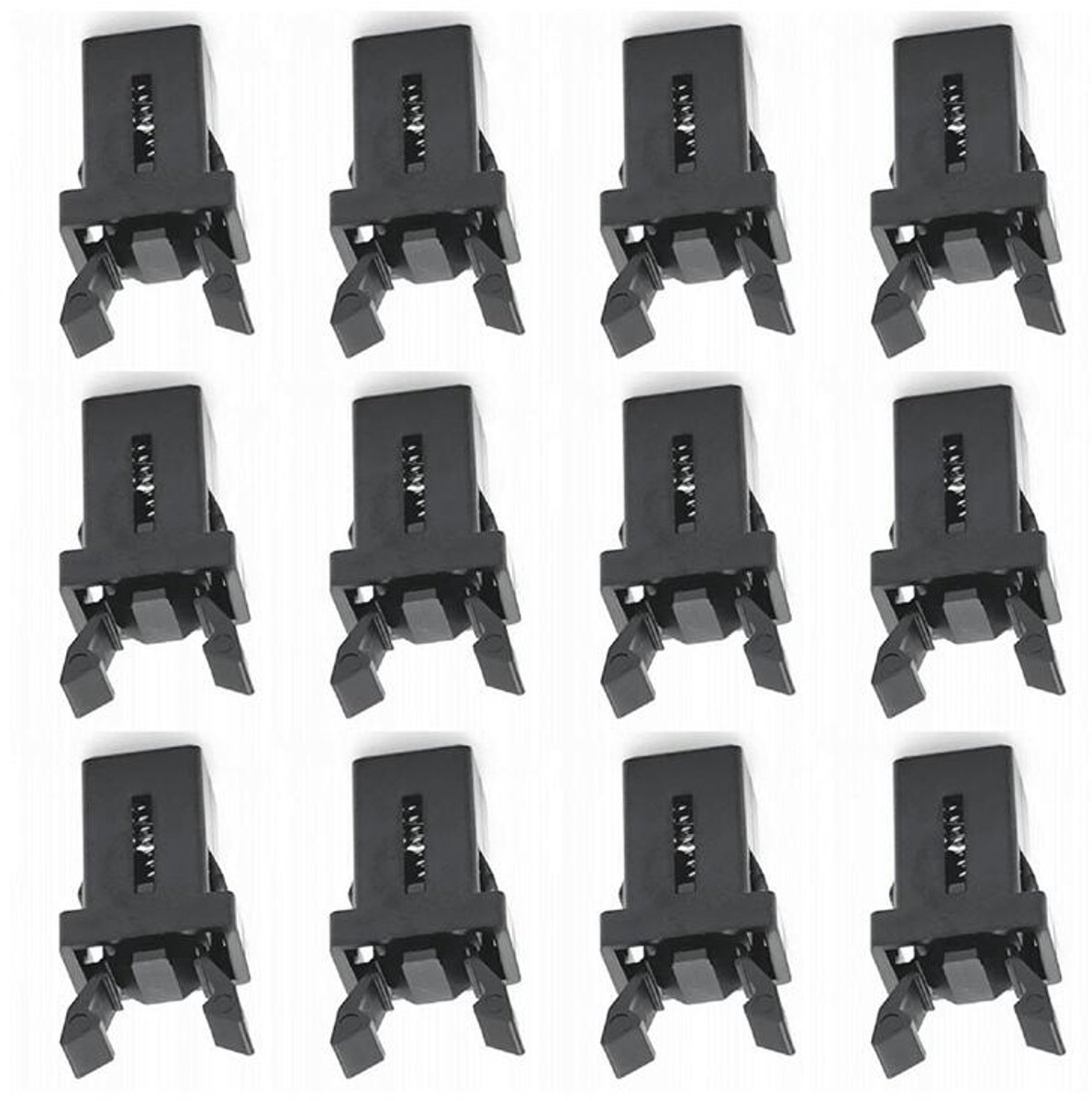 Lock - 12 Pieces - Lock - Plastic - Press Type - Trash Can Lock Replacement - Universal Touch Bin Lid Clamps - Trash Can Lock - Trash Can Lock Repair - Suitable for Trash Cans - 1.1*1.5cm - Black - Image 1