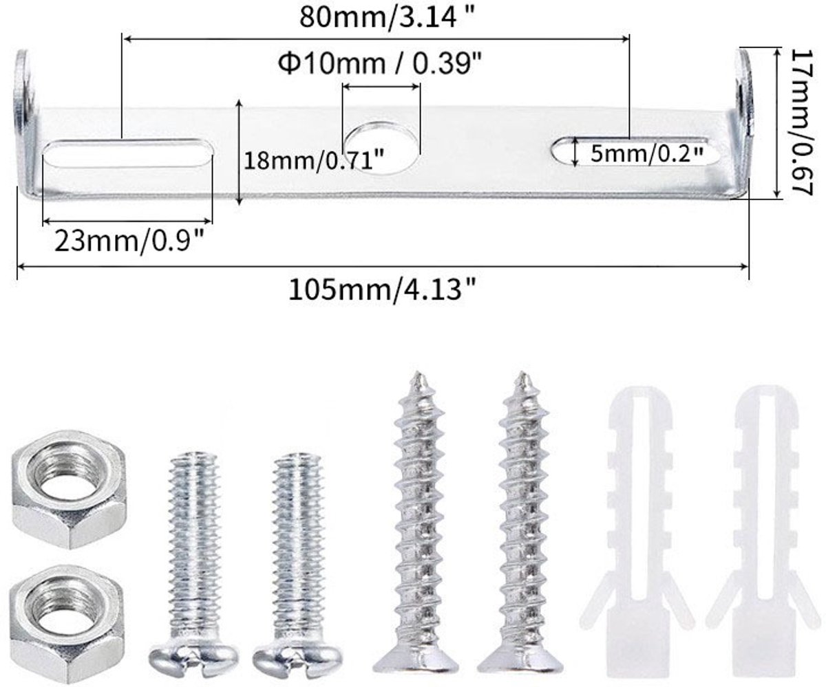 pieces - 105mm - Ceiling plate - Lamp mounting parts - Lighting bracket - Lamp bracket - lamp bracket - ceiling lamp holder - iron - silver - for chandelier, outdoor, lamp - with screwdriver - Image 5