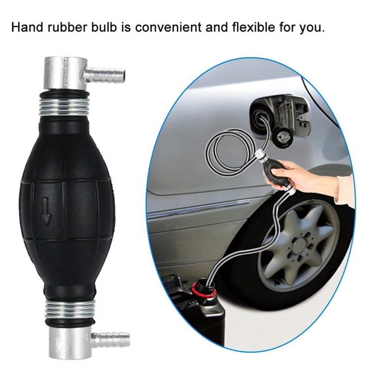 Siphon pump - Hand pump - Oil pump - Siphon pump - Fuel - One-way valve - For boat engine, camper, tractor, motorhome - Black - No hose - Image 4
