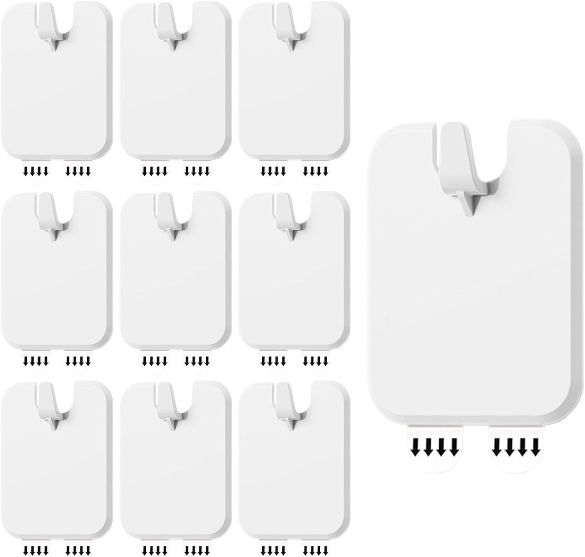 Picture Frame Hangers - 10 Pieces - Hanging Hook - ABS - Self-Adhesive Hooks - Wall Hooks - Towel Hook - Home Accessories - No Drilling Required - Suitable for Home, Office and Photo Frame Decoration - 6.6*5.1*1.2cm - White - Image 1
