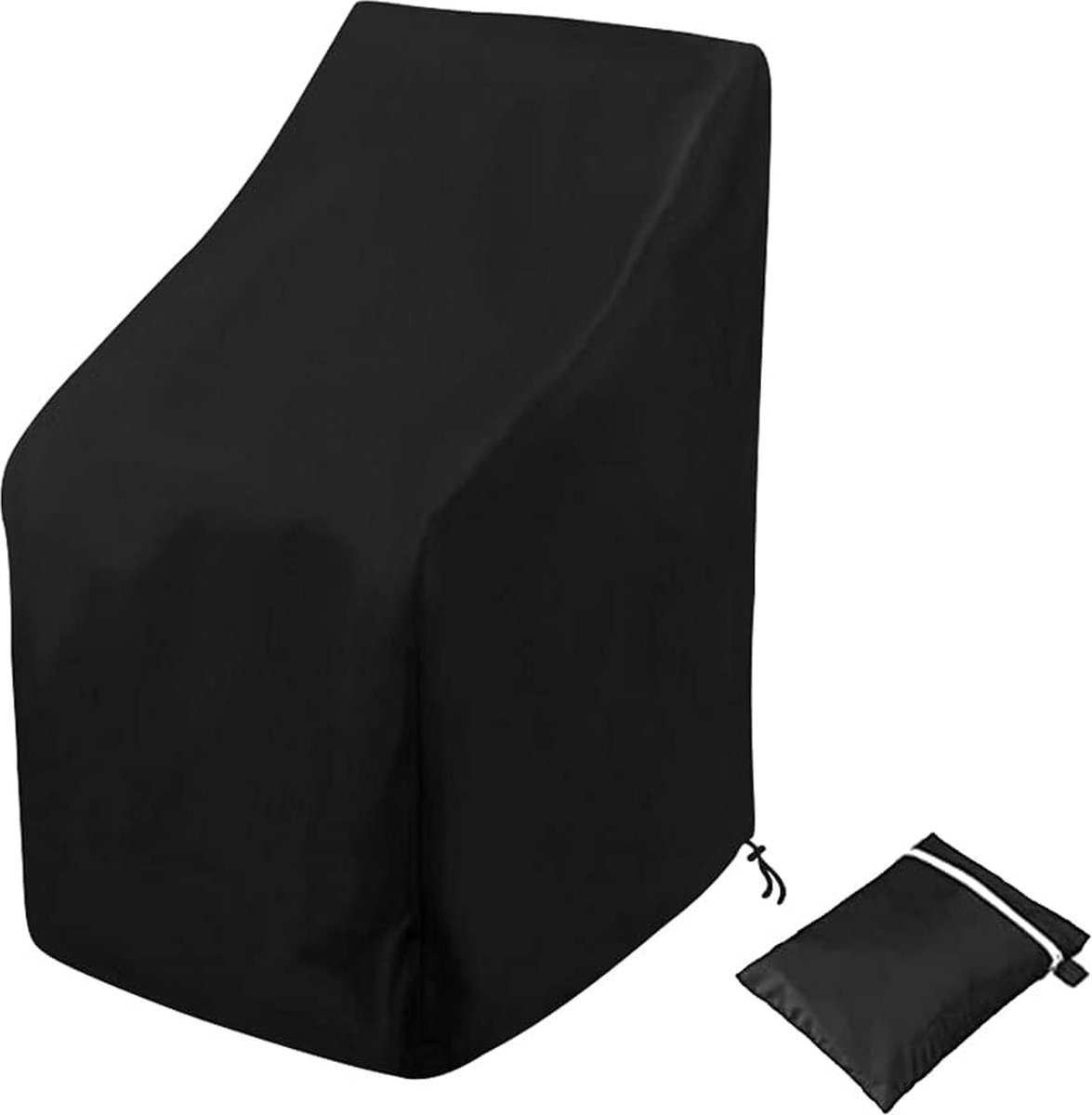 Garden Chair Cover - Waterproof Protective Cover for Garden Furniture - Protective Cover for Garden Chairs - Cover Suitable for Stackable Chairs - 89*89*120/89cm - Black - 210D Oxford Cloth - Waterproof - Durable - Garden Furniture Covers - Garden Furnitu - Image 1