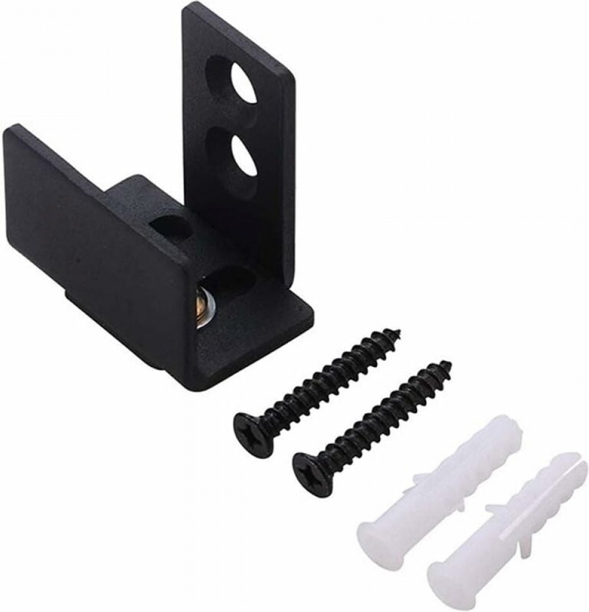 Floor guide - Wall guide - Door guide - Door guide - Steel - Black - Wall mounting - for sliding doors, shed doors - Image 1