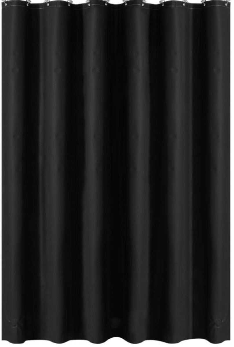 Shower Curtain Anti-Mold - Bath Curtain - PEVA - Including Rings - Waterproof - Rustproof - Suitable for Bathroom - 180X100cm - Black - Image 1