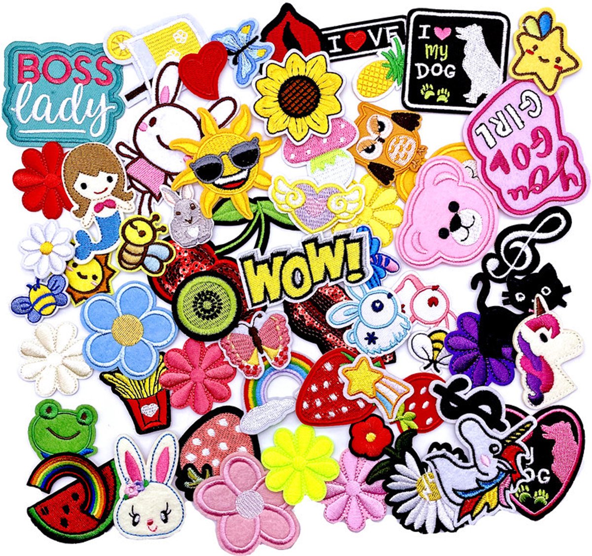 60 Pieces Iron-On Patches - Iron-on Embroidered Patches for Clothing - Image 1