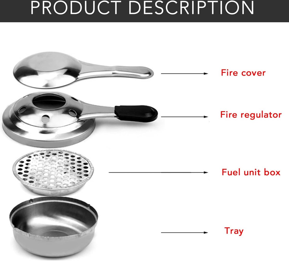2pcs Portable Stainless Steel Alcohol Stove, Detachable Fondue Alcohol Burner, Gummy Alcohol Burner for Outdoor Camping, Environmentally Friendly - Image 3