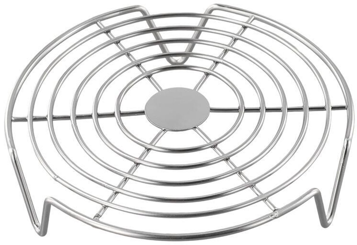 Oven Rack - Steam Rack - Stainless Steel - Microwave Rack - Round - Grill Cooling Rack - Multifunctional Cooking Steam Stand - Microwave Rack Round - Oven Rack - Universal - Suitable for cooking, baking and roasting - 16cm - Silver - Image 1