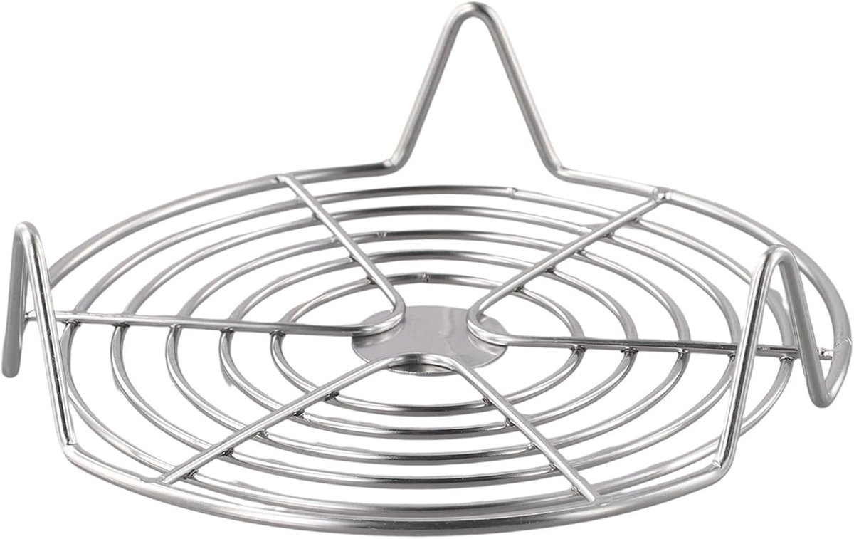 Oven Rack - Steam Rack - Stainless Steel - Microwave Rack - Round - Grill Cooling Rack - Multifunctional Cooking Steam Stand - Microwave Rack Round - Oven Rack - Universal - Suitable for cooking, baking and roasting - 16cm - Silver - Image 3