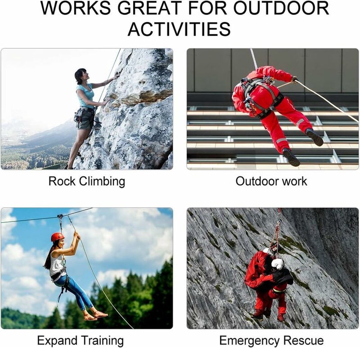 Rope - 10 Meters - 10mm Thickness - Includes Carabiner - Sturdy Climbing Rope for Magnet Fishing - Red - Escape Fire Rescue Rope - Climbing Rope - Image 5
