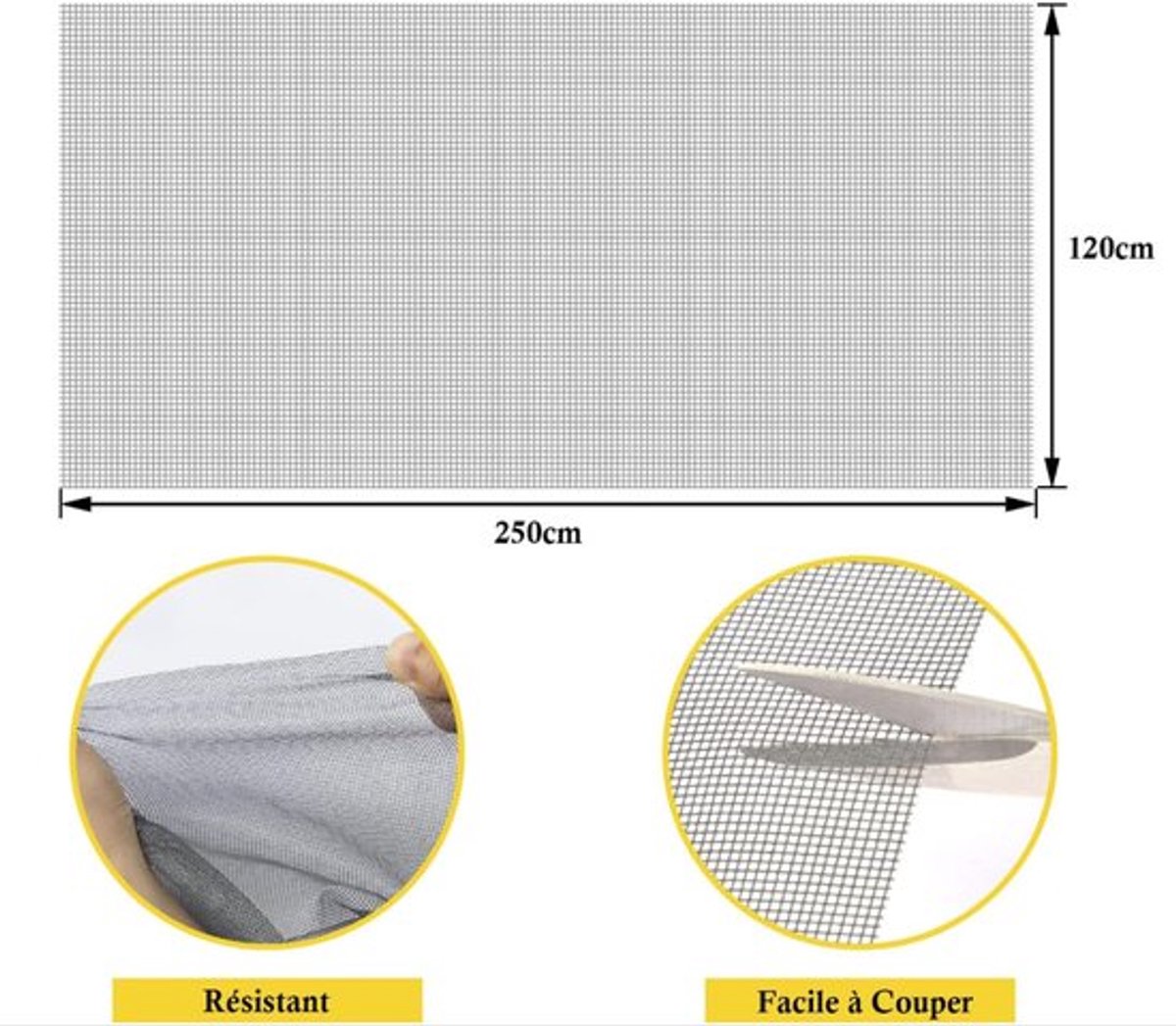 1 piece - Window screen 120 x 250 cm - White - Mesh - Universal Window Screen - Custom-made screen mesh - Make your own screen - Anti-mosquito - Insect screen - Door screen - Image 6