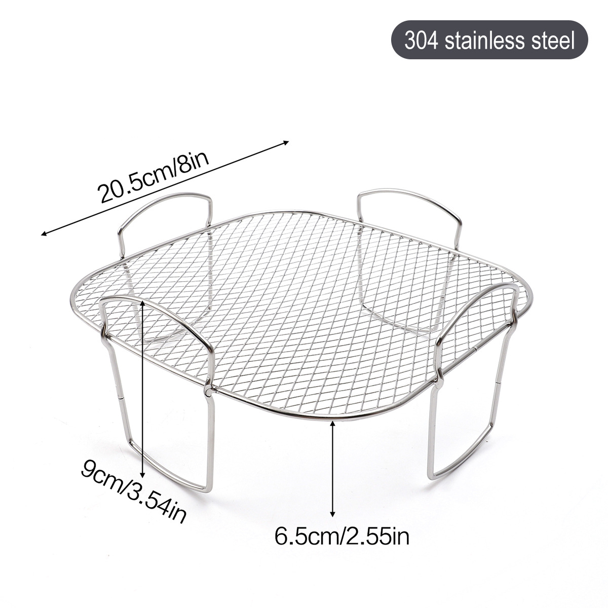 Square air fryer rack - Air fryer baking pan - Air fryer accessories - Stainless steel - 20 cm - Image 5