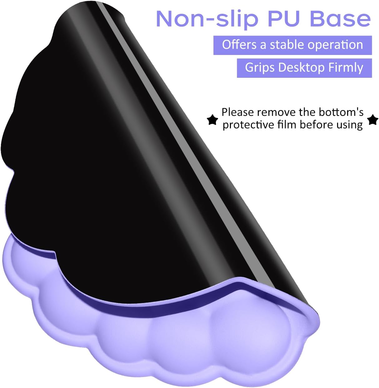 Mouse pad - Mouse pad with wrist rest - Ergonomic mouse pad - Mouse pad with leather surface, suitable for computers, laptops, office, home and travel, with non-slip bottom - Image 6