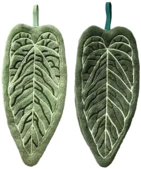 Towels - Towel set - Soft, absorbent kitchen and bathroom towels made of coral fleece with hanging loops for easy dishwashing and hand washing - 2-pack (dark green, light green) - Image 1