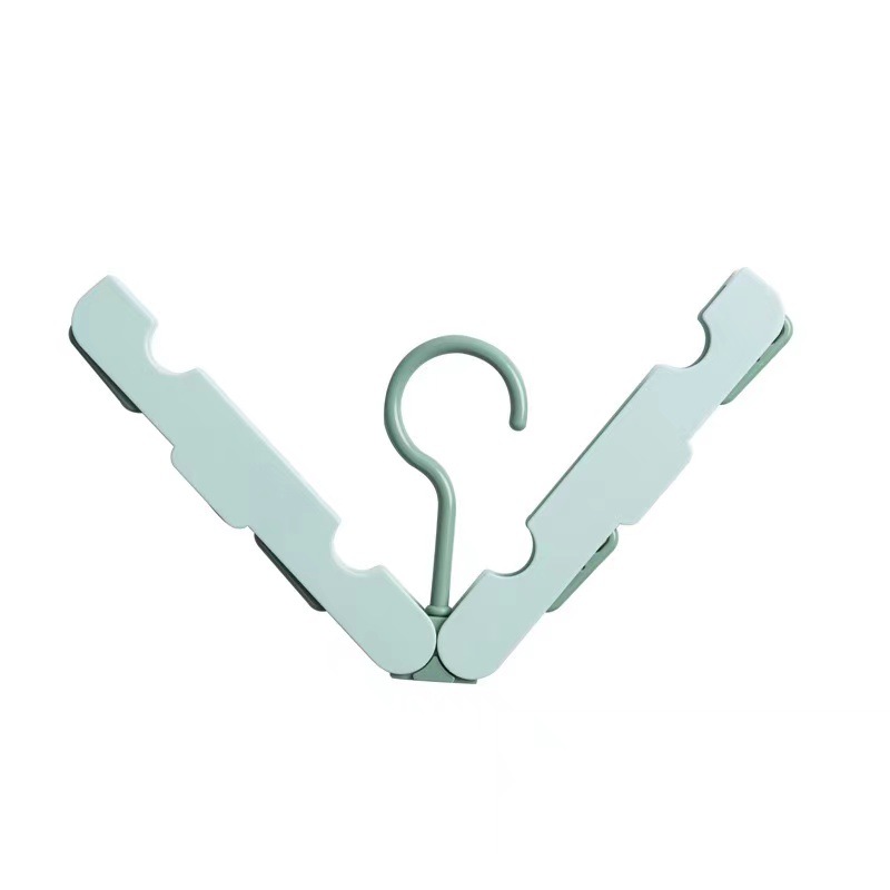 Folding Clothes Rack - Hanging Clothes Rack - Portable Folding Hanger with Hook - Ideal for Travel, Campers, Travelers and Small Spaces - Two-Piece Pack - Light Green - Image 1