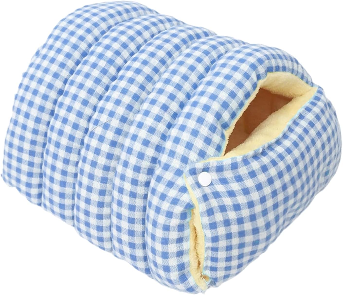Cat House - Cat Basket - Plush and Warm - Removable and Washable - Closed Cat Bed for Winter - Suitable for Indoor and Outdoor Use in Winter, Camping, Travel, Bedroom, Living Room and Apartment - Blue and White Checkered Pattern - Image 1