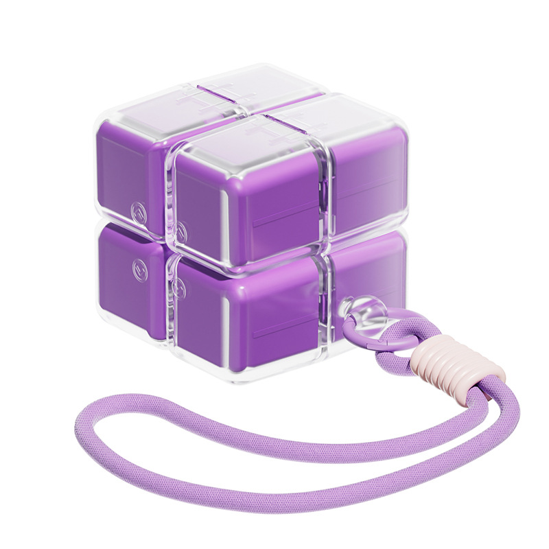 Medicine box - 7-day medicine box - Weekly pill box - Portable pill box for travel - Easy to open - 8 compartments - For storing vitamins and medicines - Purple - Image 1