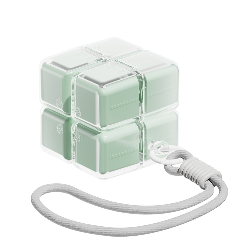 Medicine box - 7-day medicine box - Weekly pill box - Portable pill box for travel - Easy to open - 8 compartments - For storing vitamins and medicines - Green - Image 1