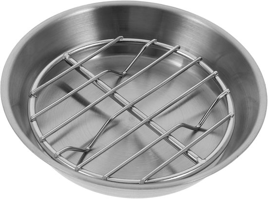Baking tray for air fryer - Air fryer baking pan - Air fryer accessories - Baking tray with rack - Made of 304 stainless steel - 12 cm - Image 1