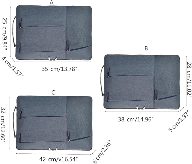 Laptop Case - Suitable for 13/14/15.6 inches - Zippered Laptop Case - Laptop Sleeve - Waterproof Oxford Cloth - Scratch and Wear Resistant, Easy to Carry - Black - Image 4