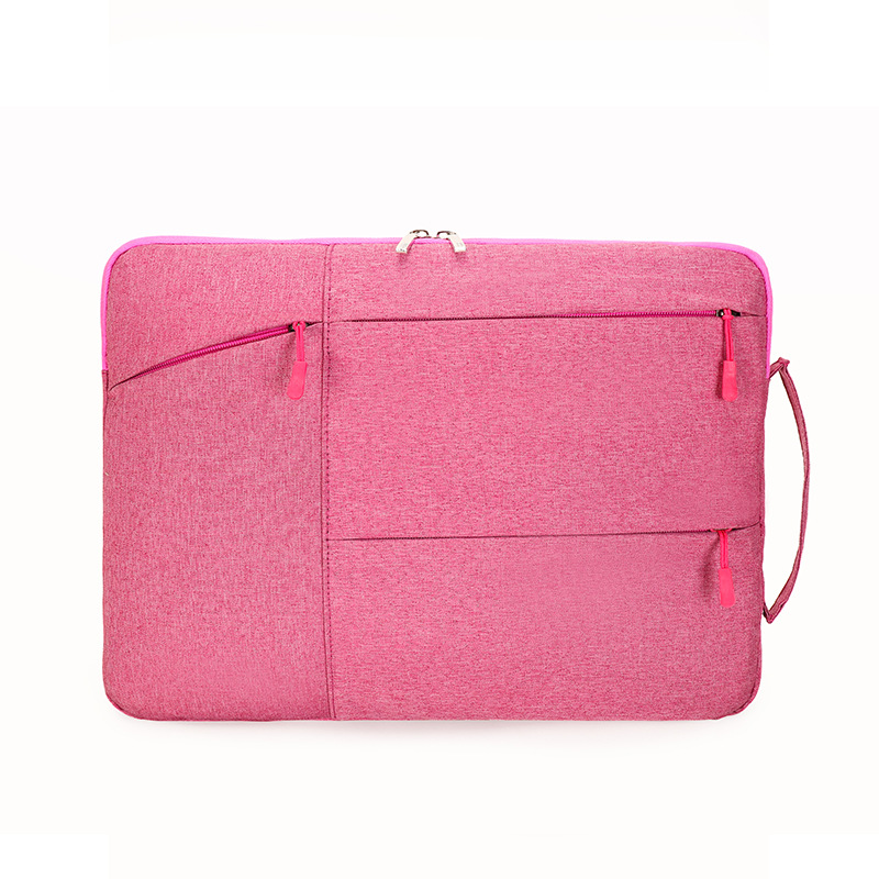 Laptop Case - Suitable for 13/14/15.6 inches - Zippered Laptop Case - Laptop Sleeve - Waterproof Oxford Cloth - Scratch and Wear Resistant, Easy to Carry - Pink - Image 1