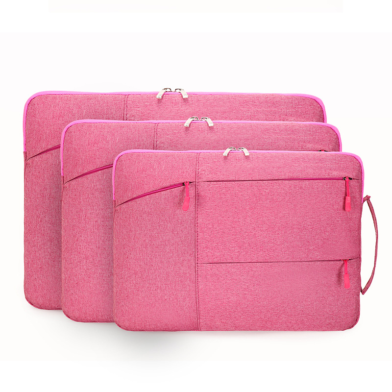Laptop Case - Suitable for 13/14/15.6 inches - Zippered Laptop Case - Laptop Sleeve - Waterproof Oxford Cloth - Scratch and Wear Resistant, Easy to Carry - Pink - Image 6