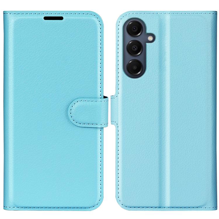 Compatible with Samsung Galaxy A17 5G Case Blue Litchi Texture Horizontal Flip Stand Cover for Compatible with Samsung Galaxy A17 5G - Image 1