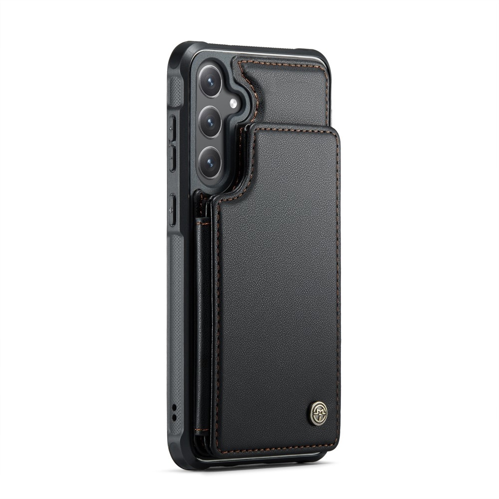 Compatible with Samsung Galaxy S25 Case with RFID Protection and Stand in Black - Image 2
